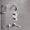 Chrome Tub and Shower Set with Multi Function Shower Head and Hand Shower